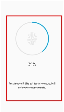 Posizionate il dito