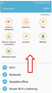 Seleziona Info sul dispositivo