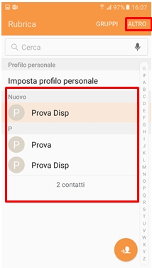 alla destra scegli la voce ALTRO