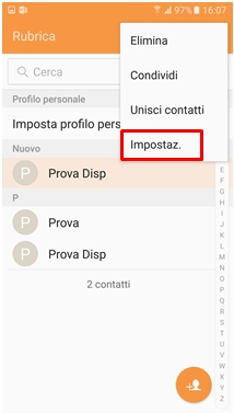 Vai su Impostazioni