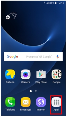 accedi al menù Applicazioni