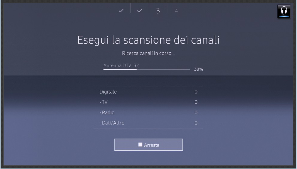 Ricerca canala in corso