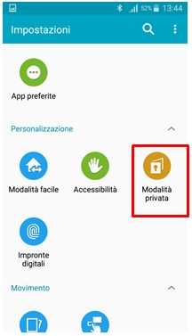 Icona Modalità privata