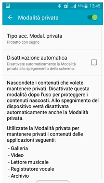 Modalità privata attiva