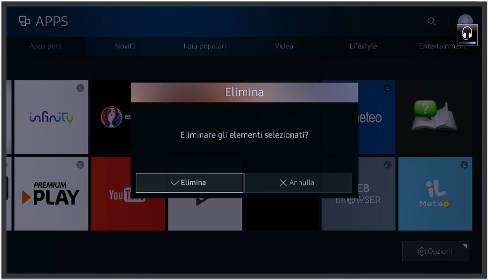 Verrà visualizzato un menu a tendina, quindi scegliere l'opzione Elimina