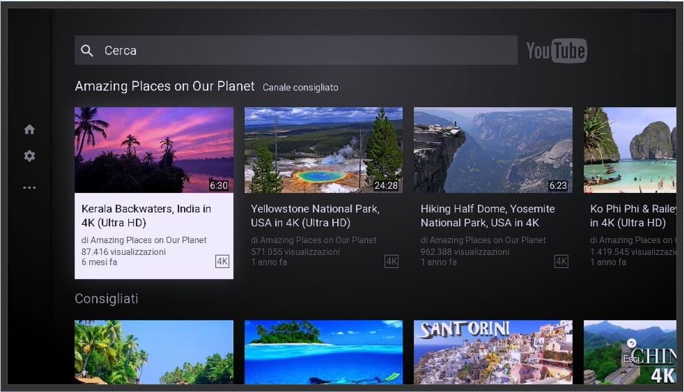 Accedere dallo Smart Hub all'applicazione Youtube, quindi premere "OK"