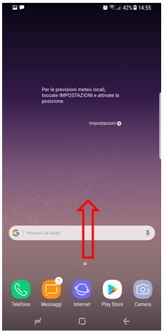 schermata delle applicazioni del tuo device