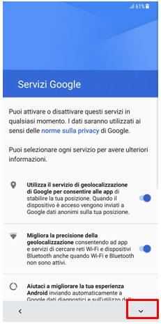 Attiva i servizi Google