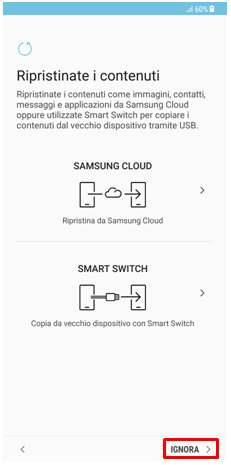 Se vuoi puoi effettuare il ripristino dei tuoi dati