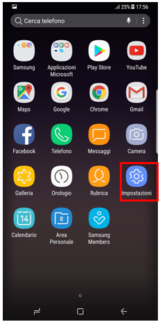 Applicazione Impostazioni