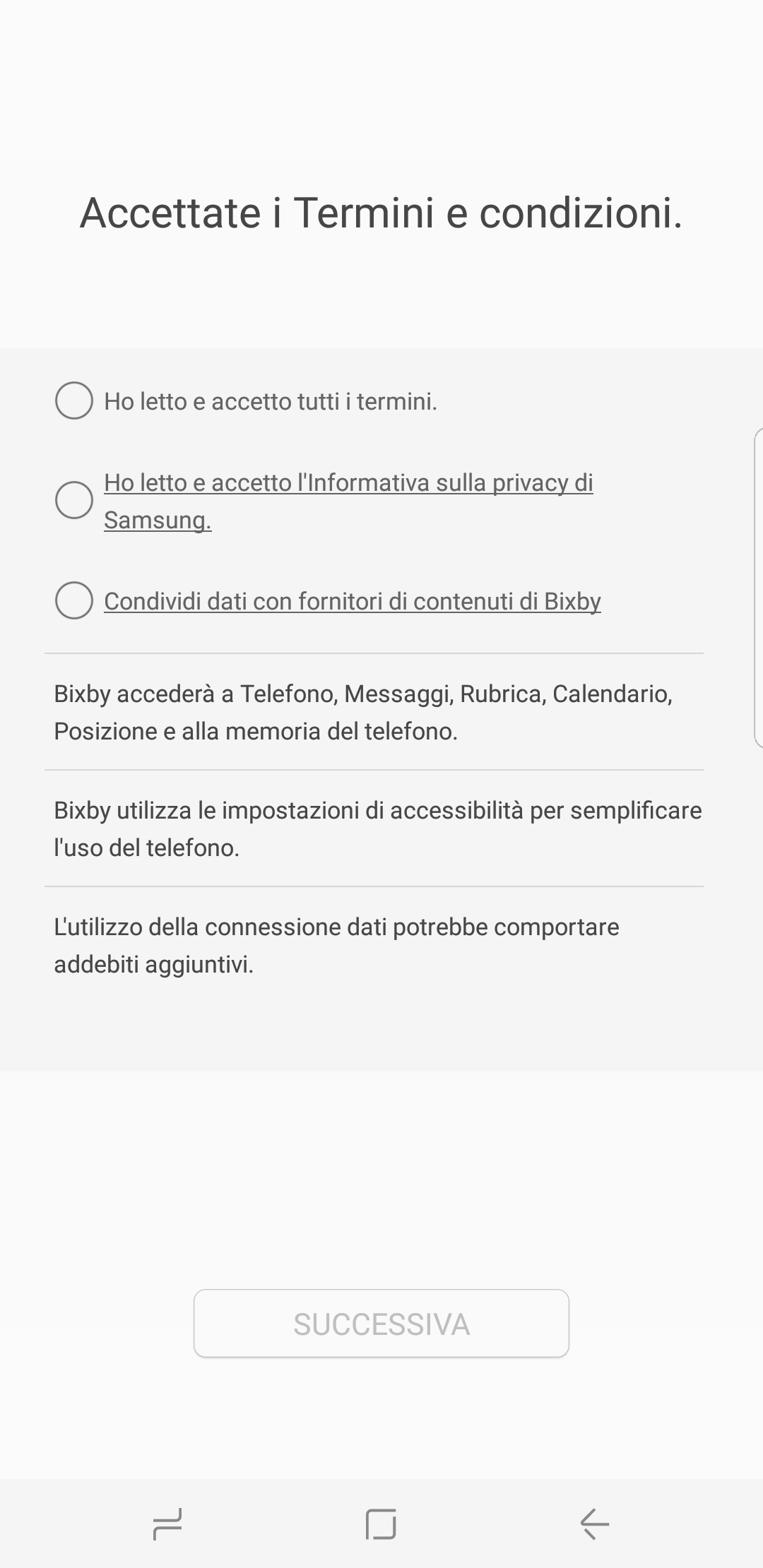 Termini e condizioni Bixby