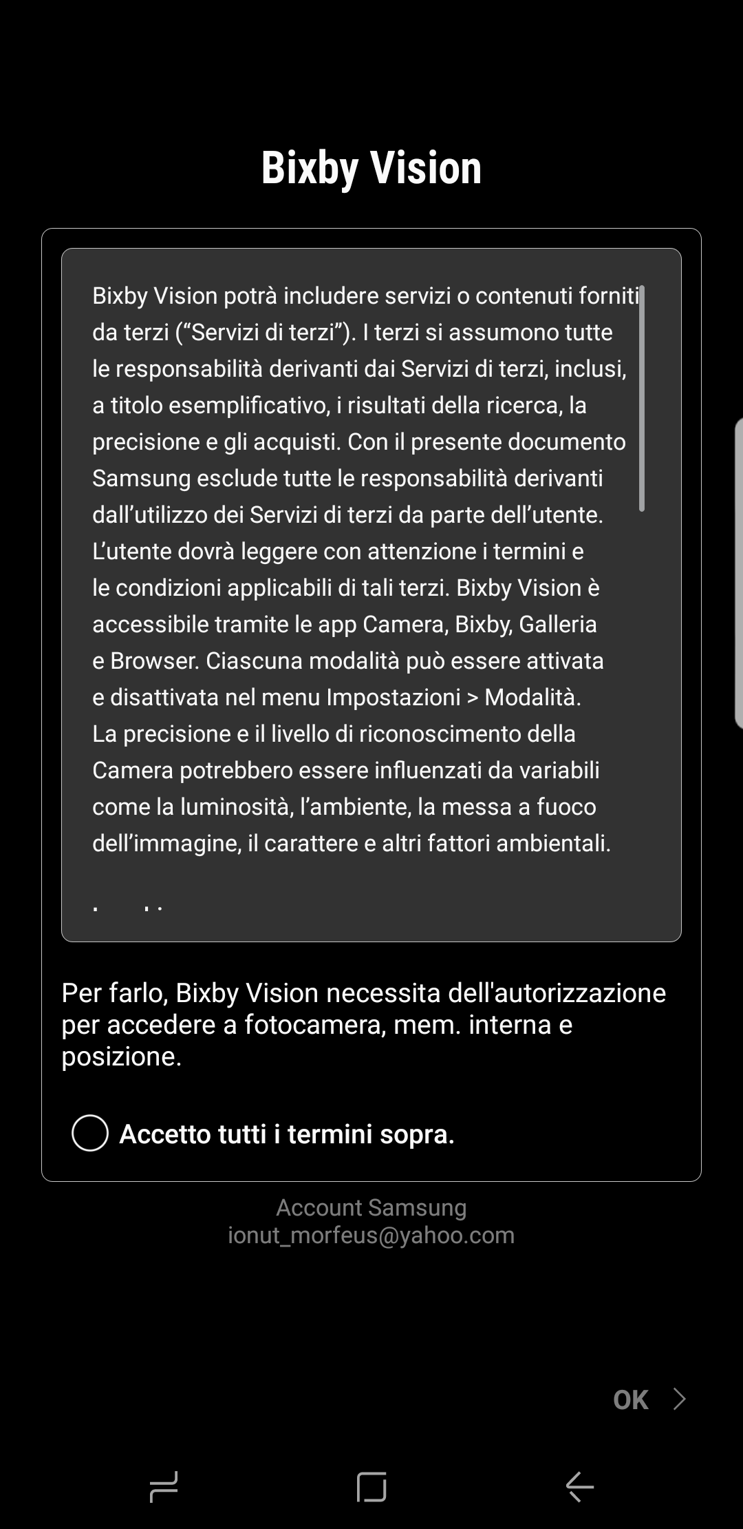 Accetta tutti I termini