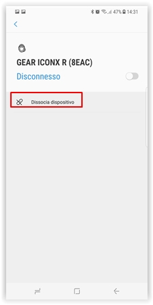 Successivamente vai a selezionare la voce che ti dice: “Dissocia dispositivo”