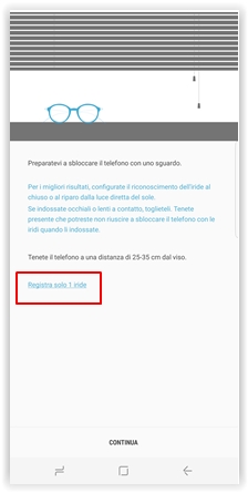 registra solo 1 iride