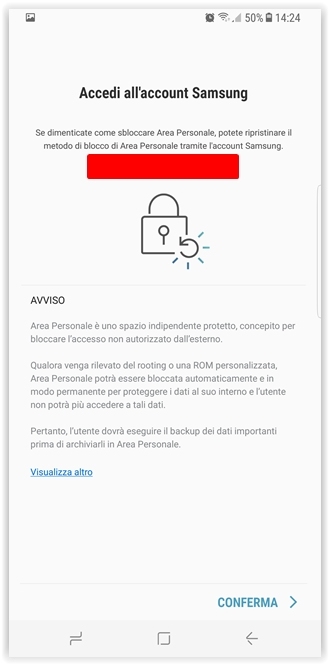 Accedi all'account Samsung