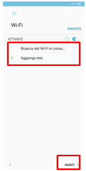 Attiva la connessione Wi-Fi