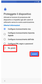 Proteggete il dispositivo