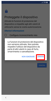 avanti con "Ignora"