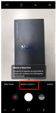 Messa a fuoco live