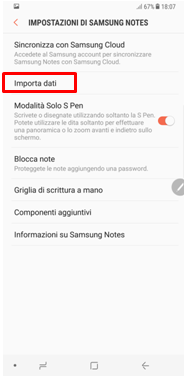 Importa dati