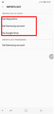 scegli da dove importarli