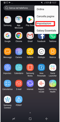 Seleziona la voce “Impostazioni”