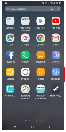 Schermata applicazioni
