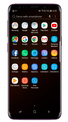 Nella schermata Applicazioni, seleziona “Messaggi”