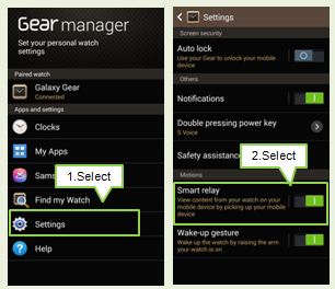 Uso del Smart relay en el Galaxy Gear
