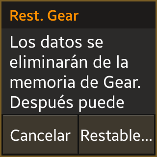 ¿Cómo aplico el reset al Galaxy Gear? Quiero conectarlo a otro dispositivo