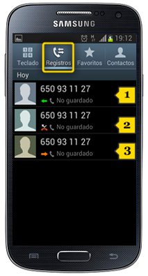 ¿Cómo eliminar una llamada del registro en un Galaxy S4(I9500)?