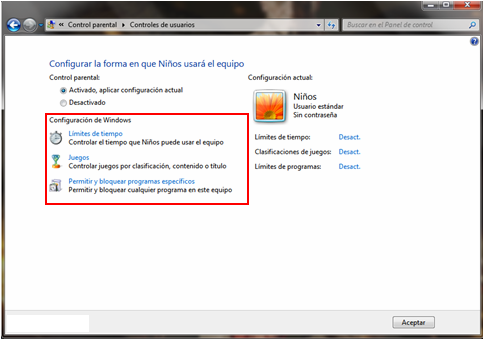 Cómo activar el control parental