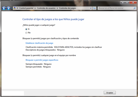Cómo activar el control parental