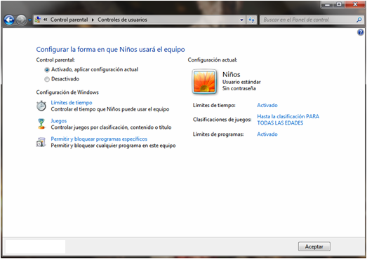 Cómo activar el control parental