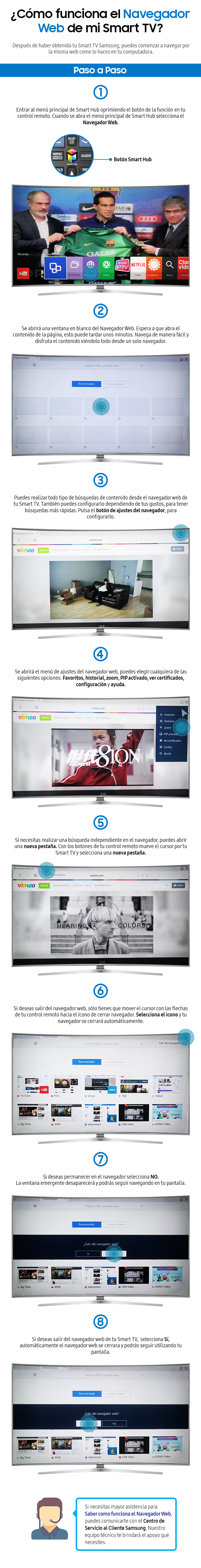 ¿Cómo funciona el navegador web de mi smart tv?