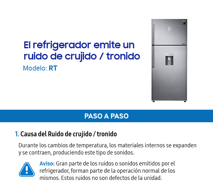 El refrigerador emite un ruido de crujido o tronido