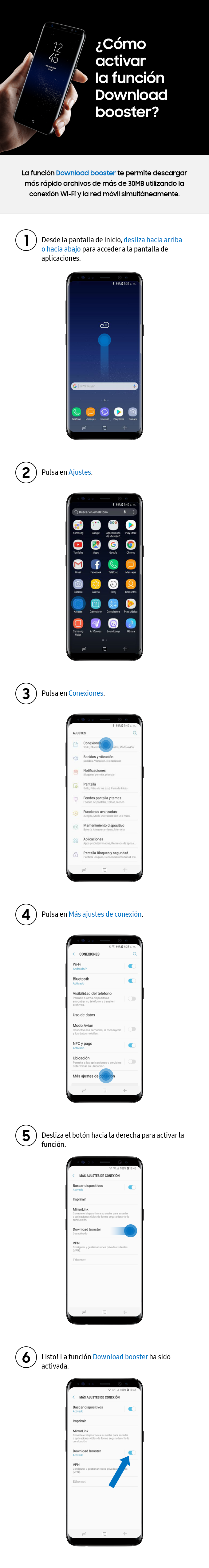 ¿Cómo activar la función download booster?