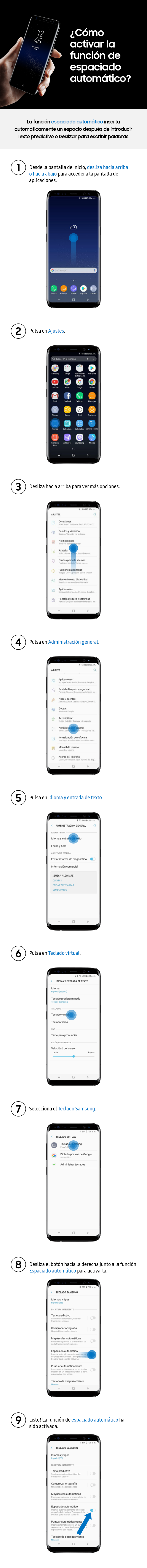 ¿Cómo activar la función de espaciado automático?