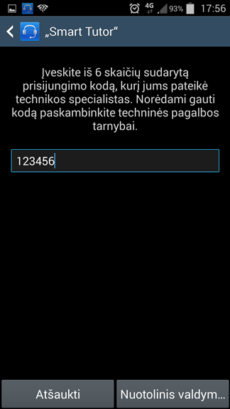 Įveskite konsultanto nurodytus 6 skaitmenis