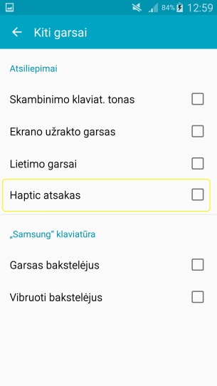 Haptic atsakas