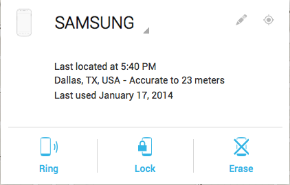 Android Device Manager prieiga