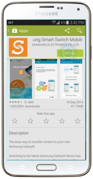 Pieskarieties Instalēt (Install), lai sāktu Smart Switch Mobile lejupielādi
