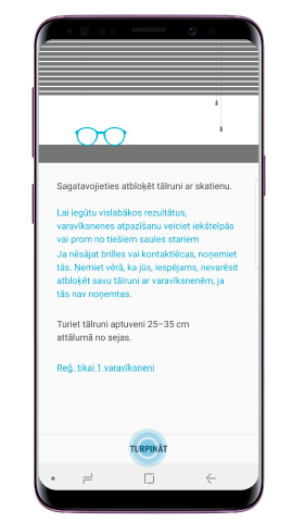 Izlasi norādījumus uz ekrāna un nospied “Turpināt”