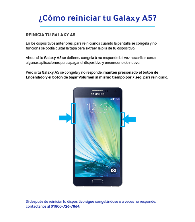 ¿Cómo reiniciar tu Galaxy A5?
