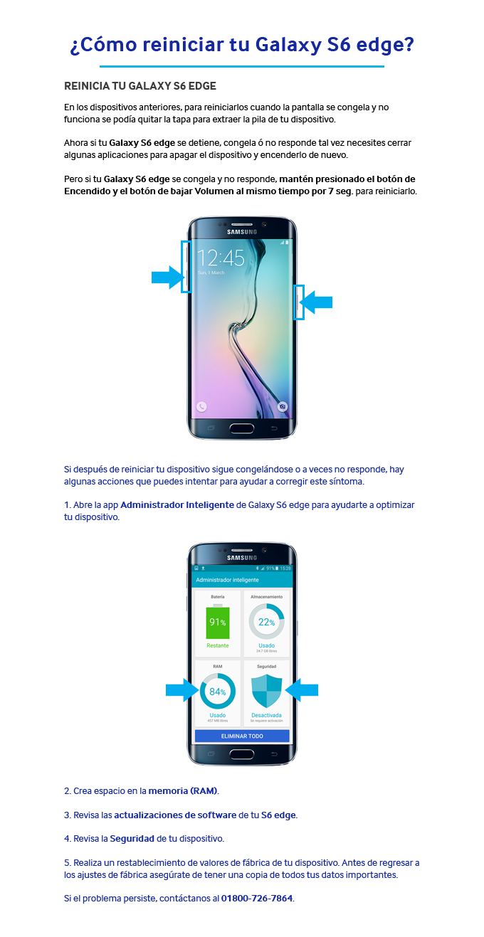¿Cómo reiniciar tu Galaxy S6 Edge?