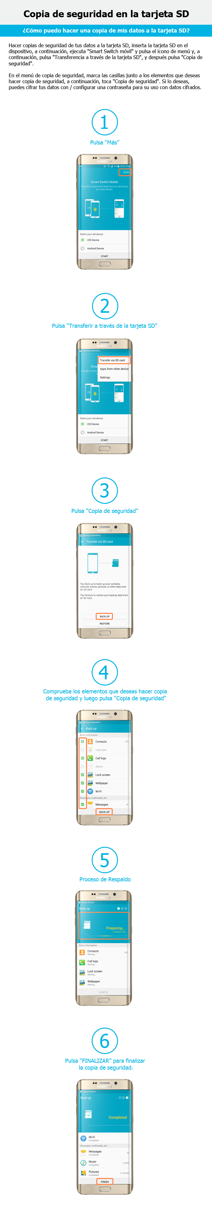 Smart Switch: Copia de seguridad en tarjeta SD