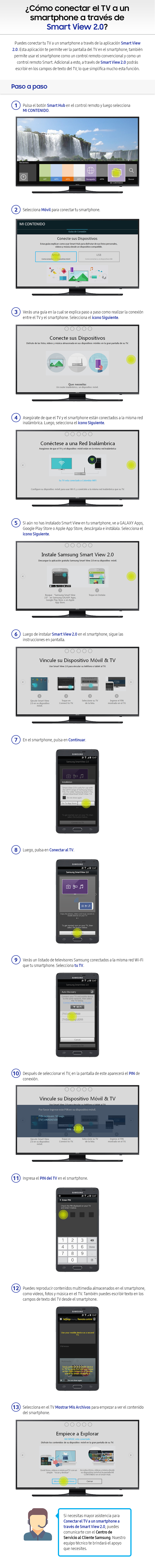 ¿Cómo conectar el TV a un smartphone a través de Smart View 2.0?