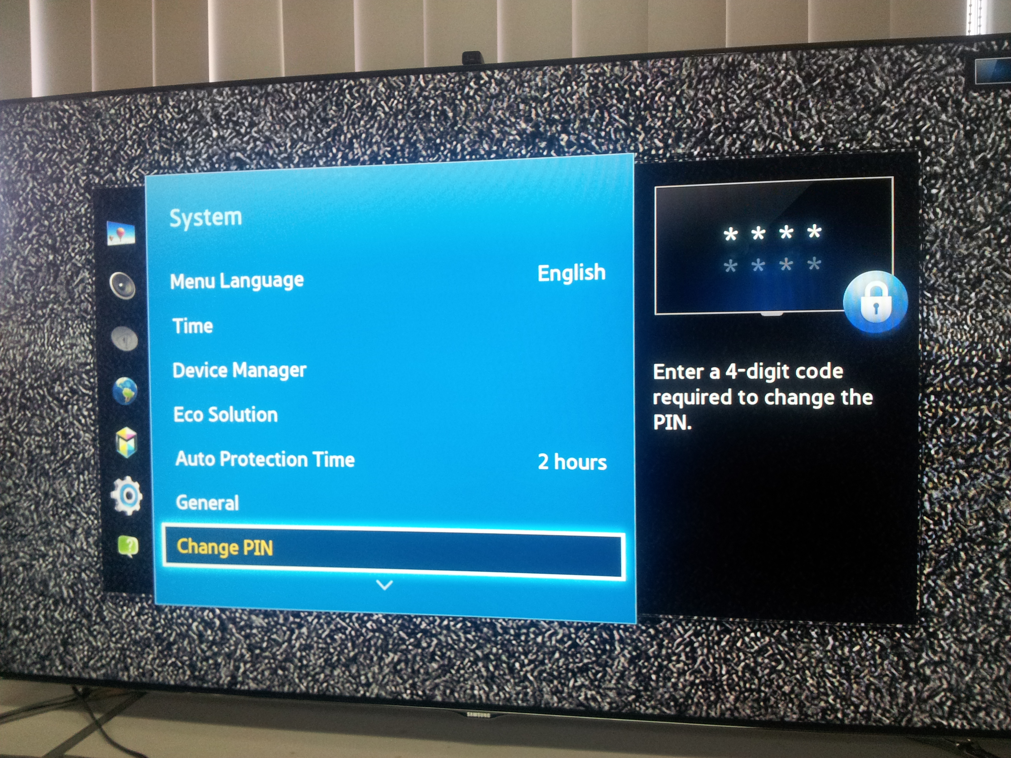 how to change pin on samsung tv