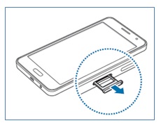 Remove SIM tray