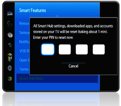 Réinitialisation Smart Hub - Smart TV